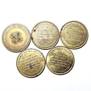 Set of 5 - VFW Holland Bond Post #7576 - Vermilion, OH - Anniversary Tokens
